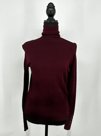 ZARA Women's Wine Red Turtleneck Sweater – Size M