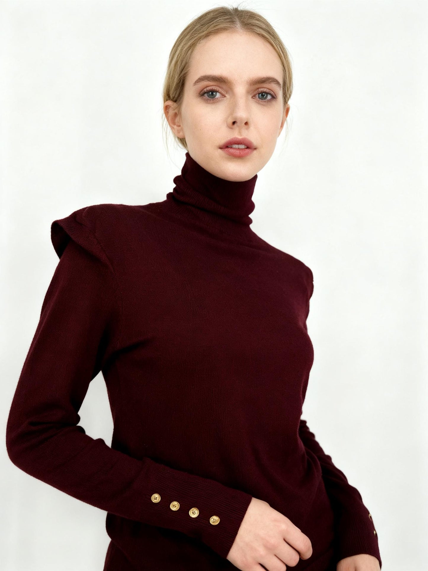 ZARA Women's Wine Red Turtleneck Sweater – Size M