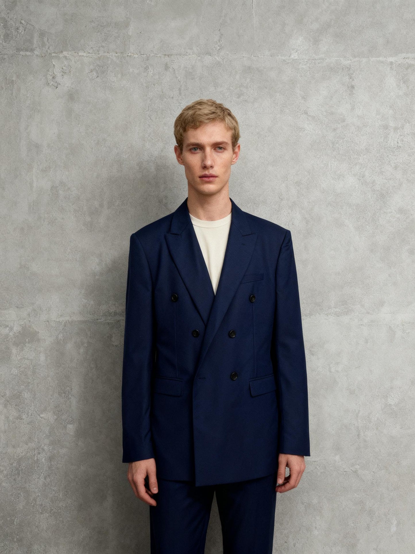 WANGYUE Men’s Blue Suit Set (Blazer & Pants) – Size XL