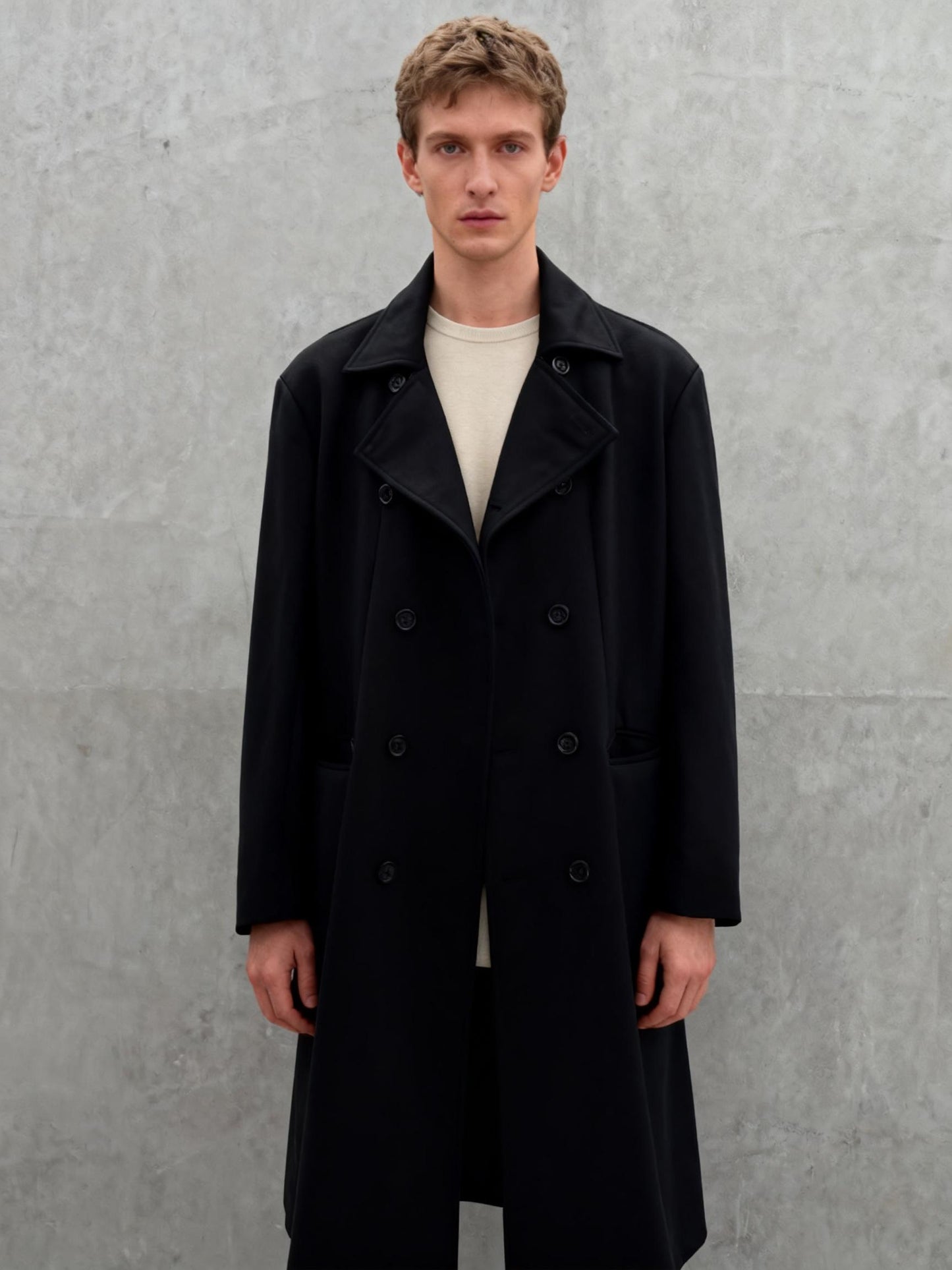 Men’s Black Long Coat – Size XL