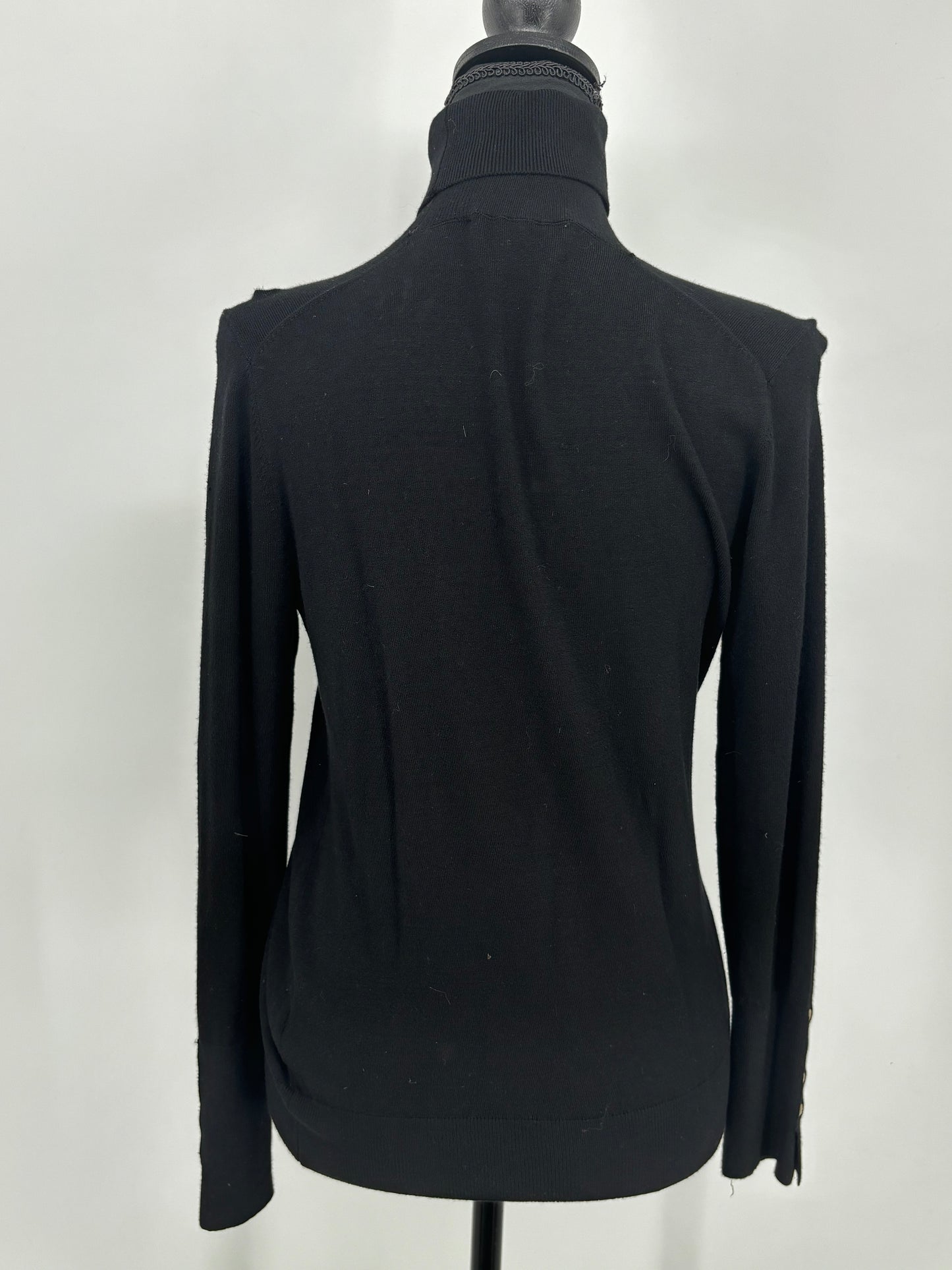 ZARA Women’s Black High Neck Knit Sweater – Large