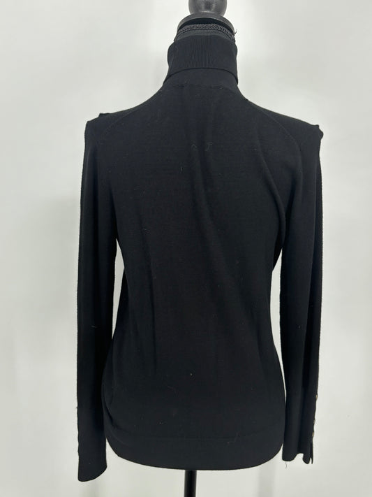 ZARA Women’s Black High Neck Knit Sweater – Large