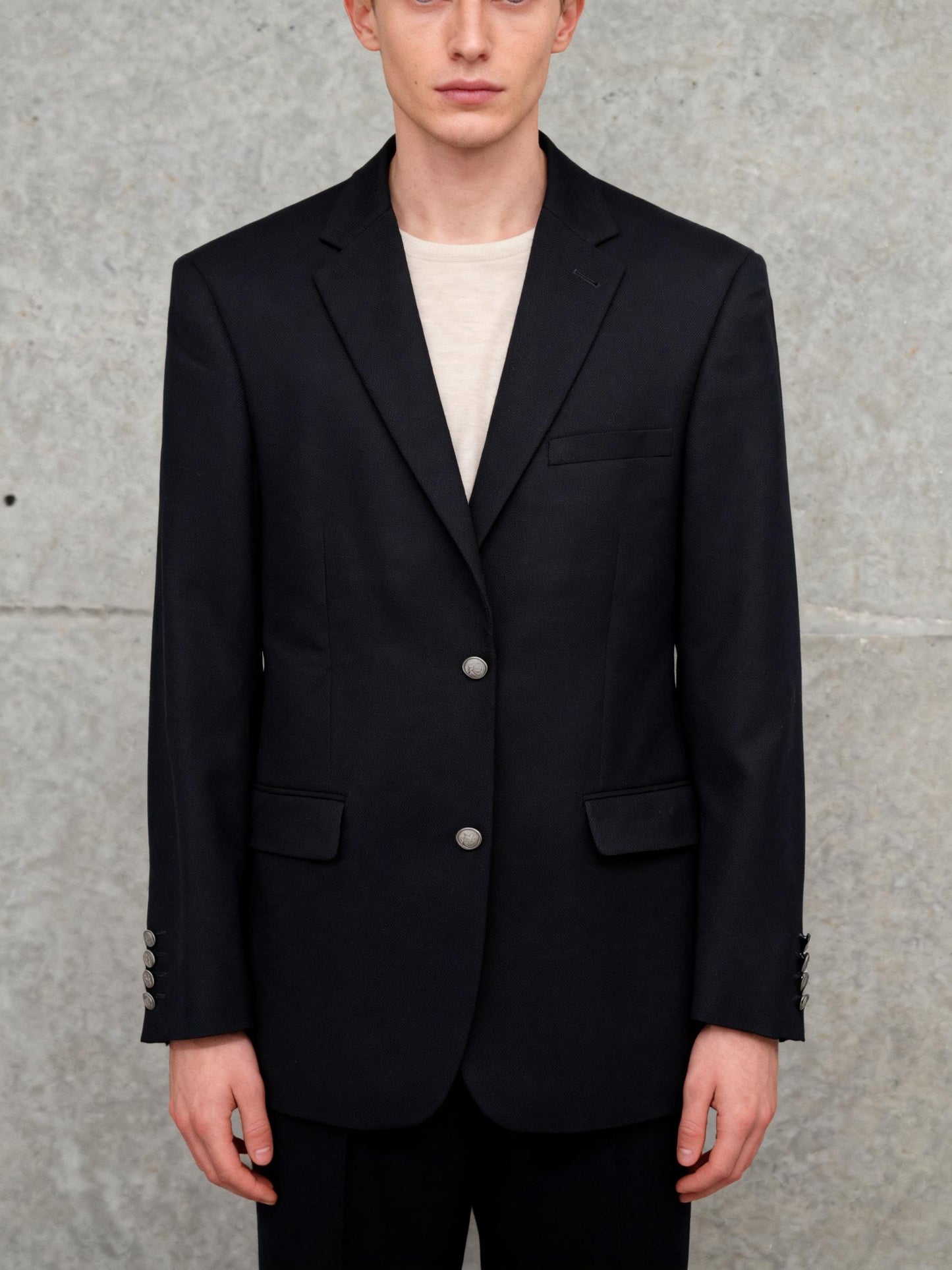 Men’s Blue and Black Relaxed Fit Blazer – Size 38