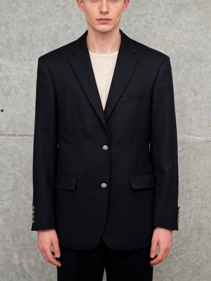Men’s Blue and Black Relaxed Fit Blazer – Size 38
