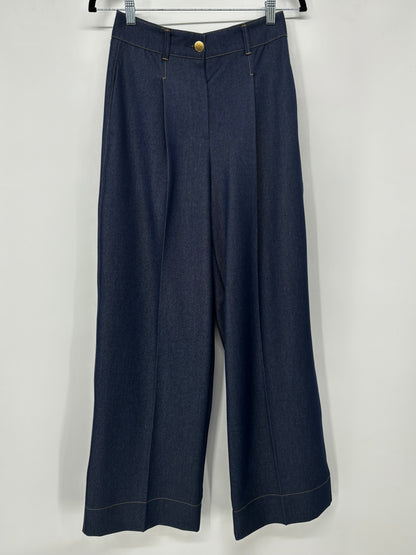 ZARA WIDE-LEG TROUSERS WITH CONTRAST TOPSTITCHING