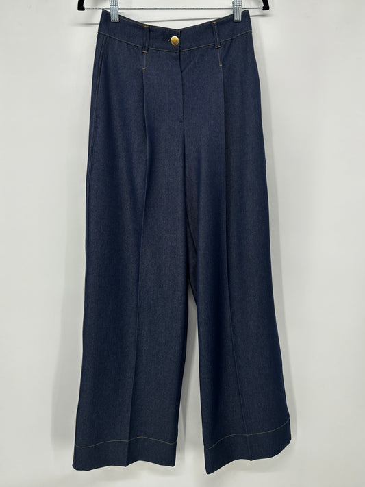 ZARA WIDE-LEG TROUSERS WITH CONTRAST TOPSTITCHING