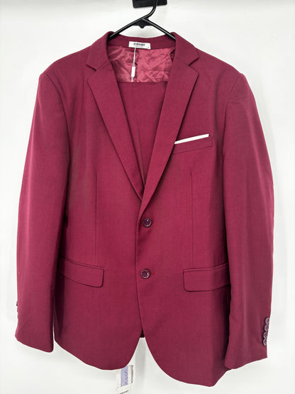 COOFANDY Men’s Dark Red Blazer And Pants – Size M