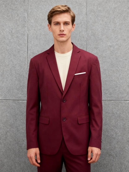 COOFANDY Men’s Dark Red Blazer And Pants – Size M