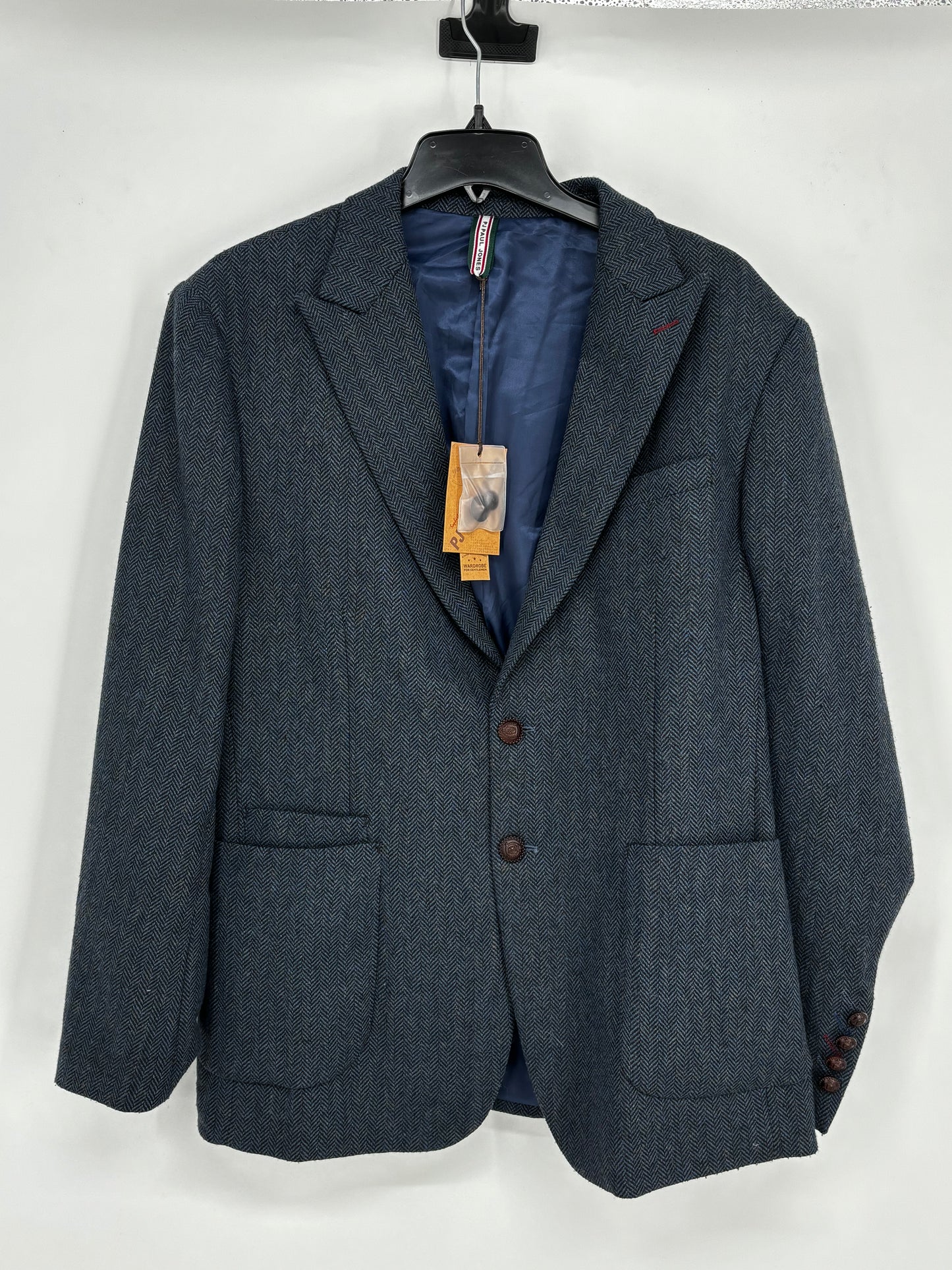 PJ PAUL JONES Men’s Navy Blue Blazer – Relaxed Fit, Size XL