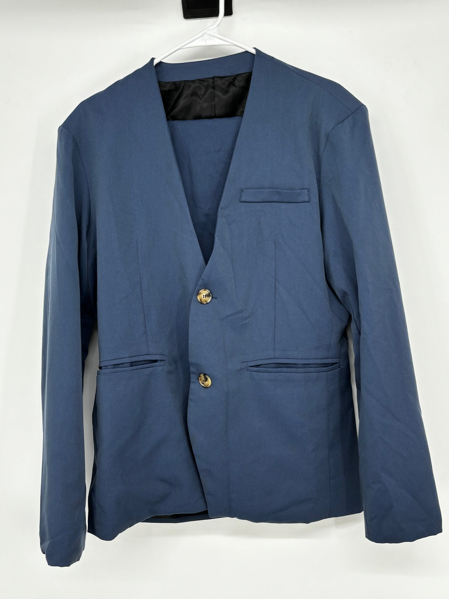 MENFINITY Men’s Navy Blue Blazer And Pants – Size M