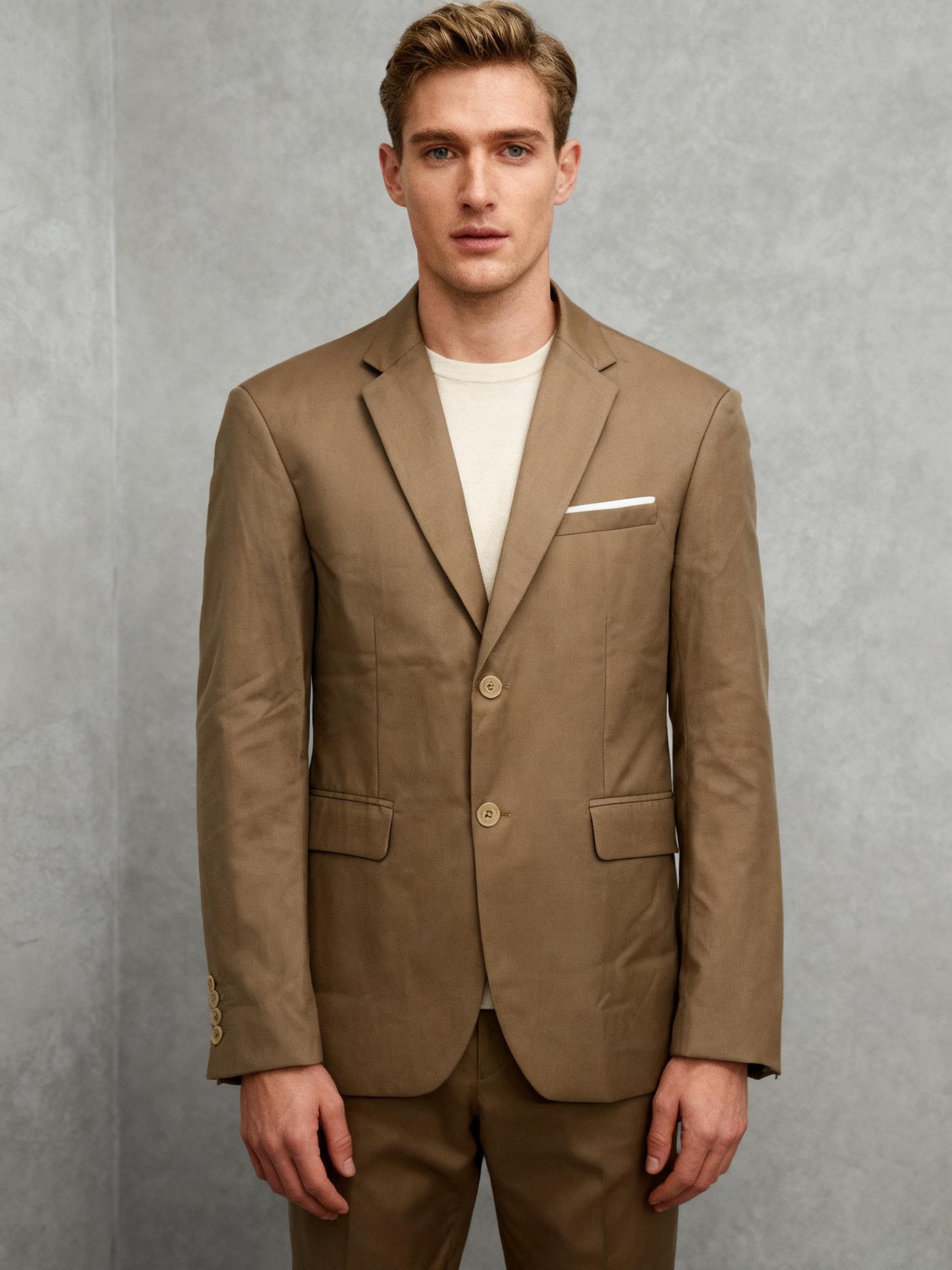 Men’s Light Brown Casual Blazer – Size L
