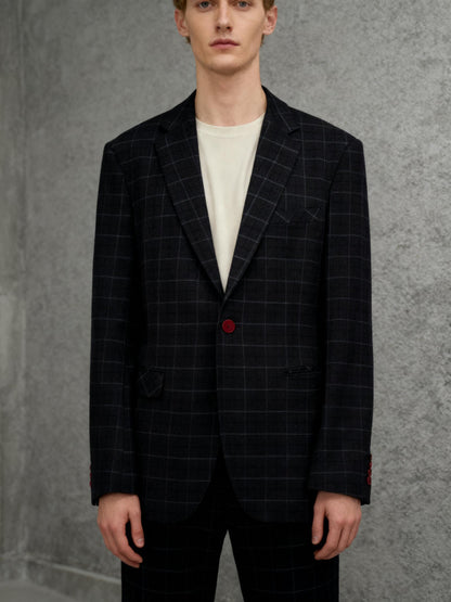 Men’s Black Checkered Blazer And Pants size 40
