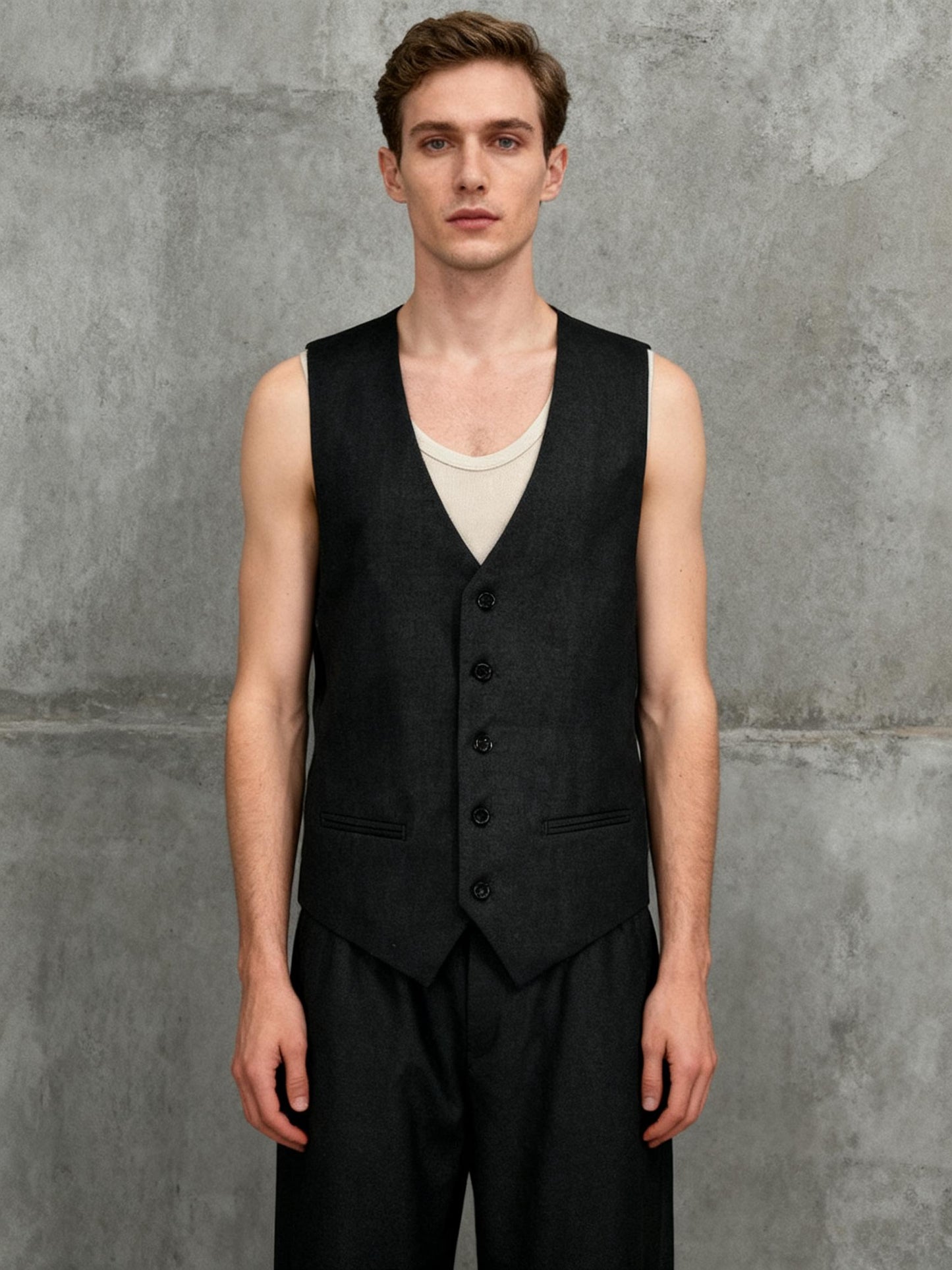 Men’s Black V-Neck Vest size no