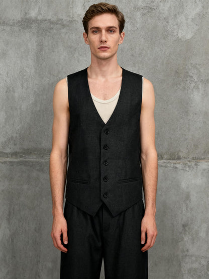 Men’s Black V-Neck Vest size no