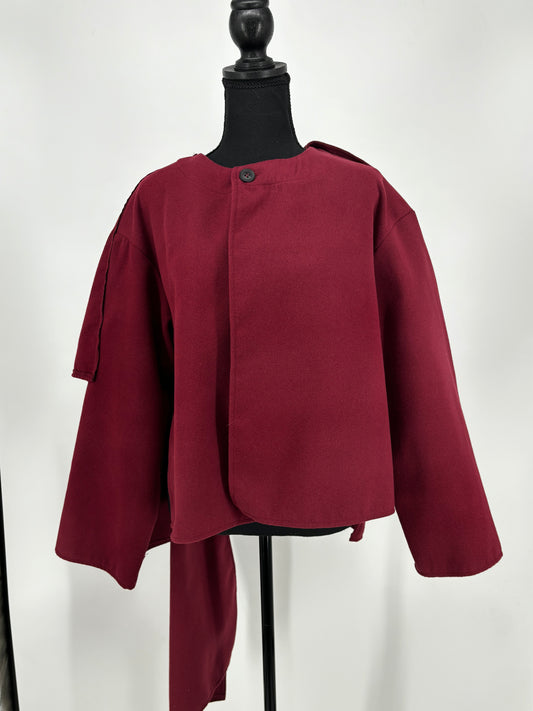 Women’s Red Wool Blend Short Coat size m