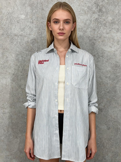 Zara Women’s White Checkered Cropped Shirt size6/7