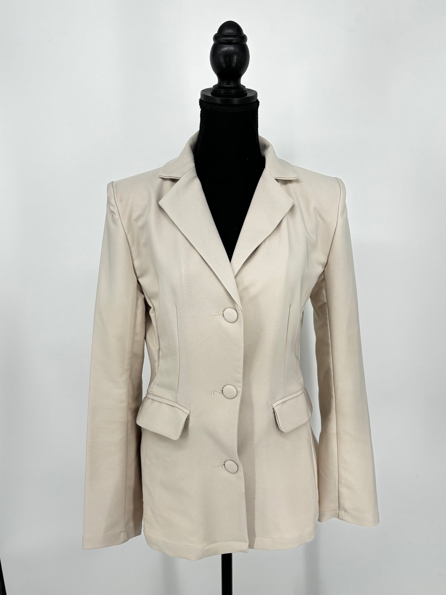 Women’s Cream Textured Tweed Suit Jacket size s