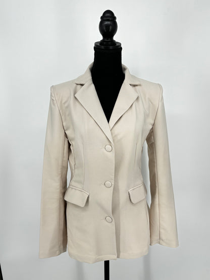 Women’s Cream Textured Tweed Suit Jacket size s