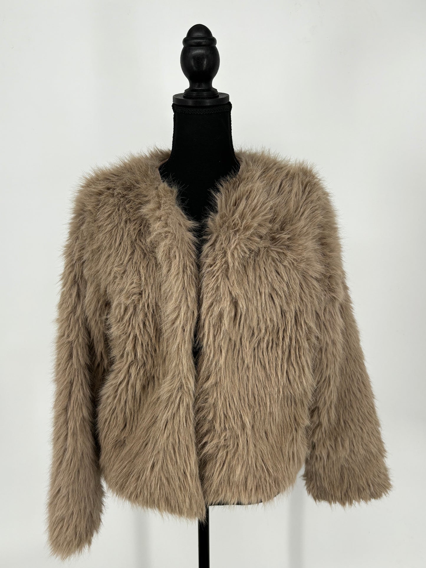 Women’s Light Brown Faux Fur Jacket size m