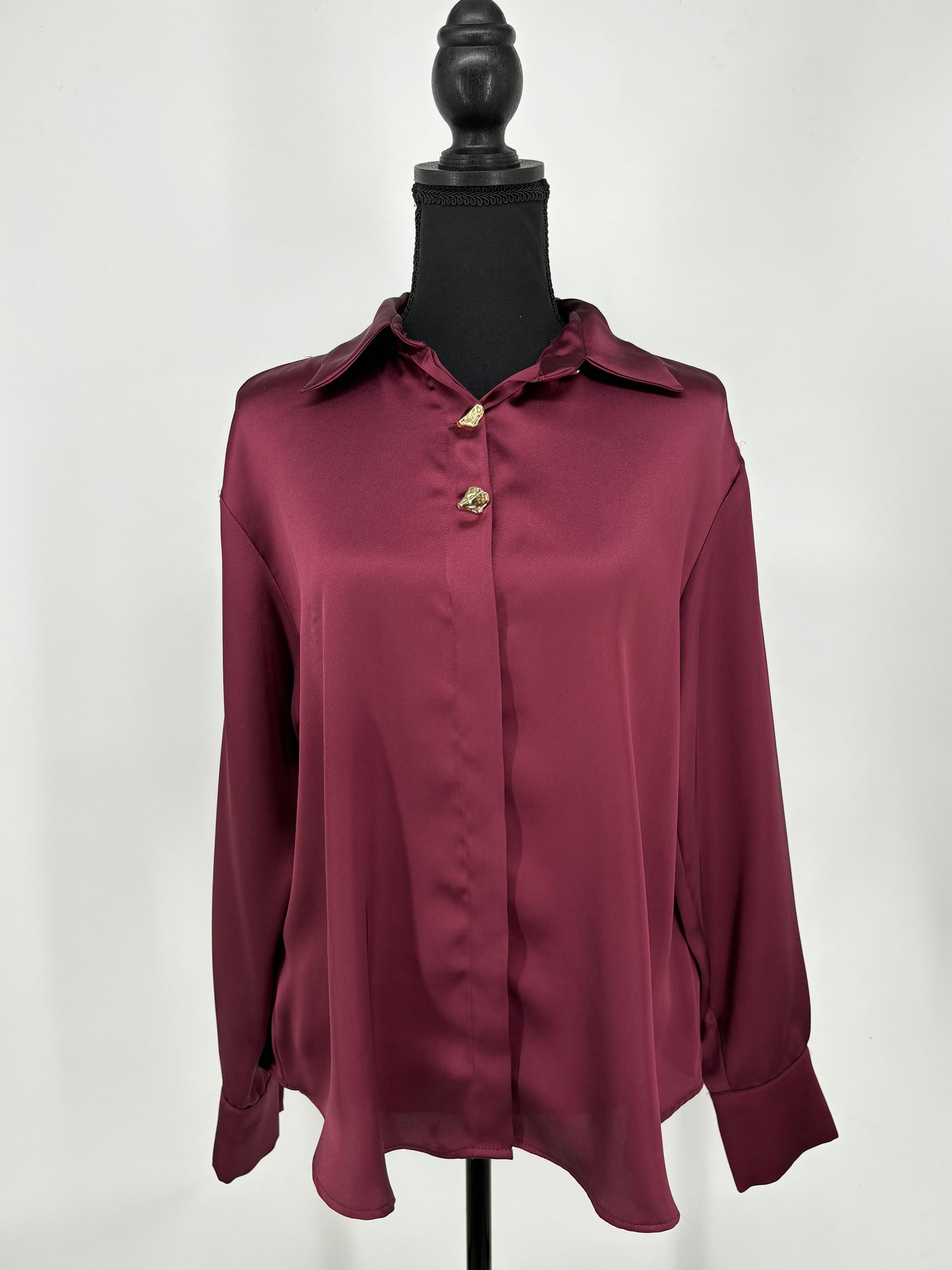 Women’s Burgundy Silk Blouse size s