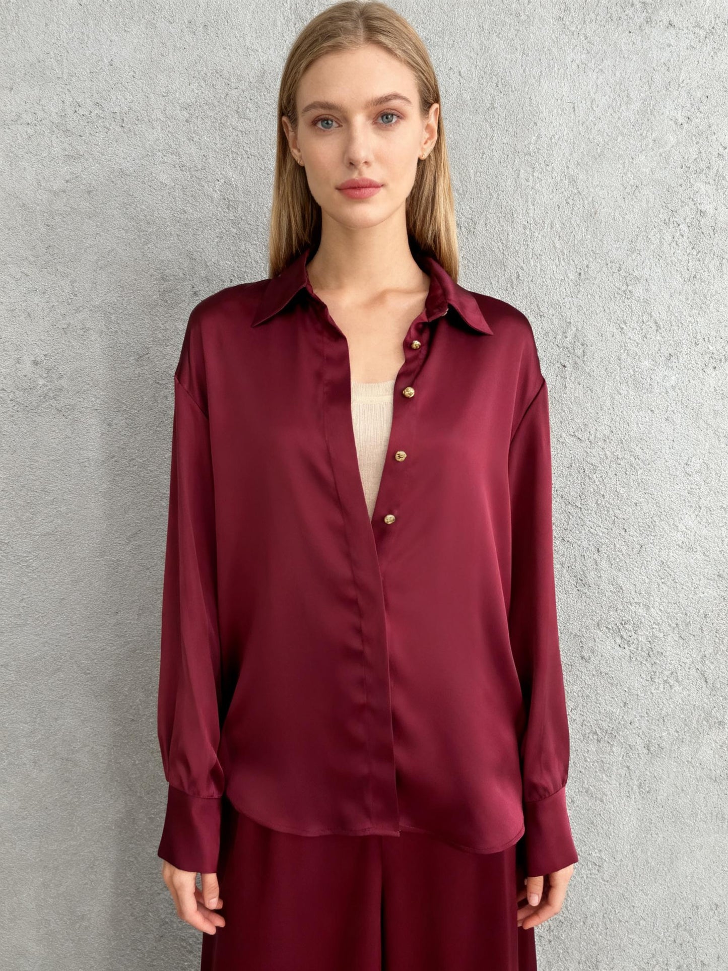 Women’s Burgundy Silk Blouse size s