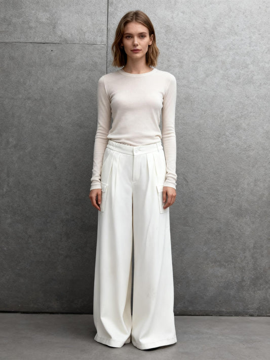 Women’s White Loose Fit Pants – Estimated Size S–M