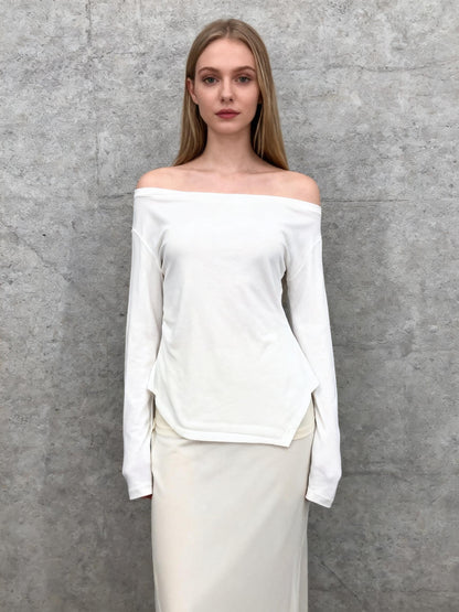 ZARA Women’s White One-Shoulder Fitted Top – Size S
