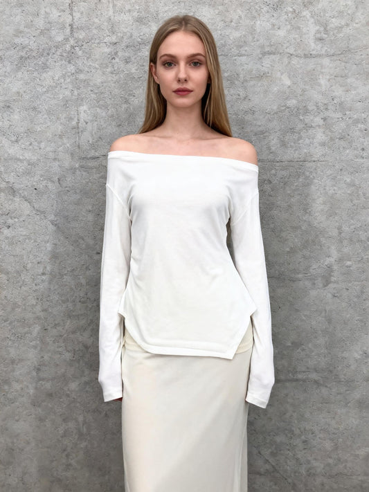 ZARA Women’s White One-Shoulder Fitted Top – Size S