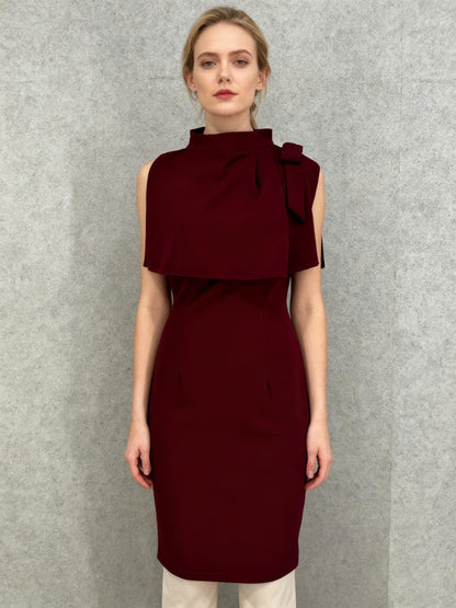 Women’s Burgundy Cape Bodycon Dress size m