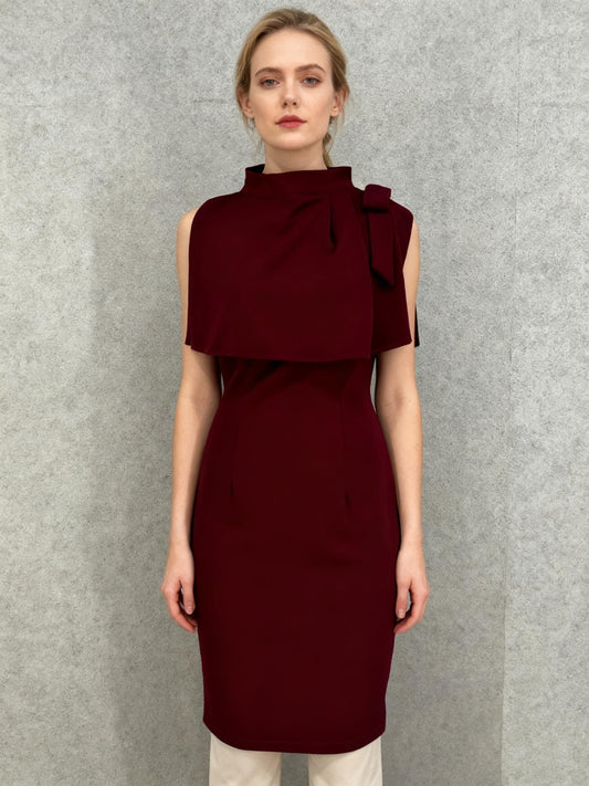 Women’s Burgundy Cape Bodycon Dress size m