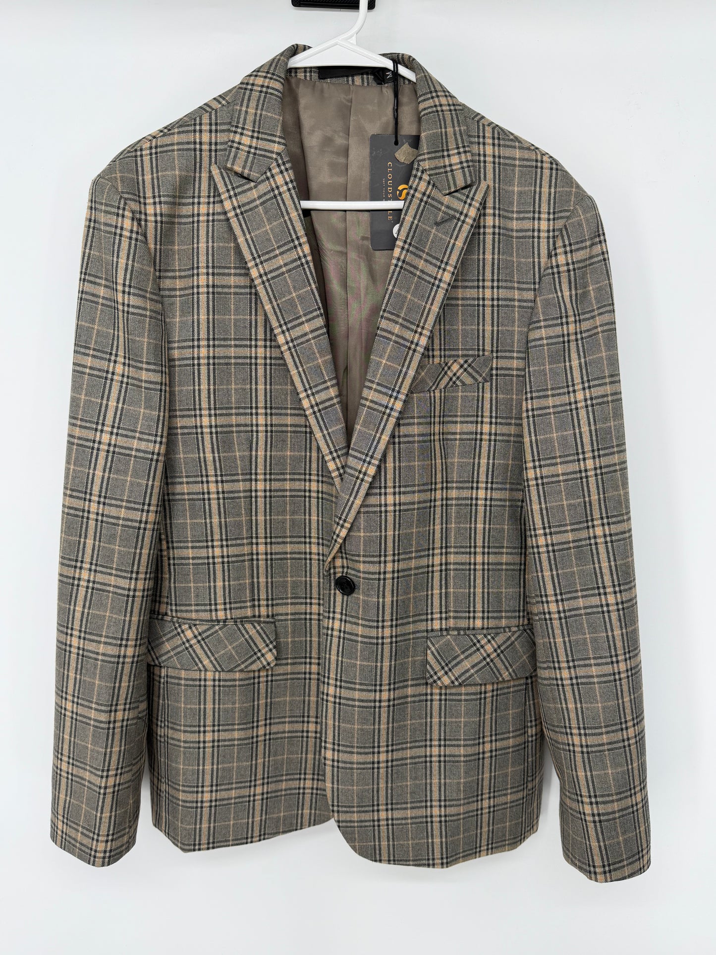 Men’s Light Gray Plaid Blazer size m