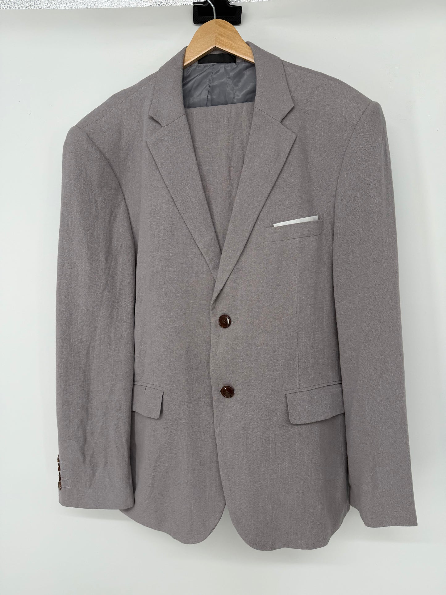 Men’s Gray Heavy Wool Suit Jacket And Pants size m
