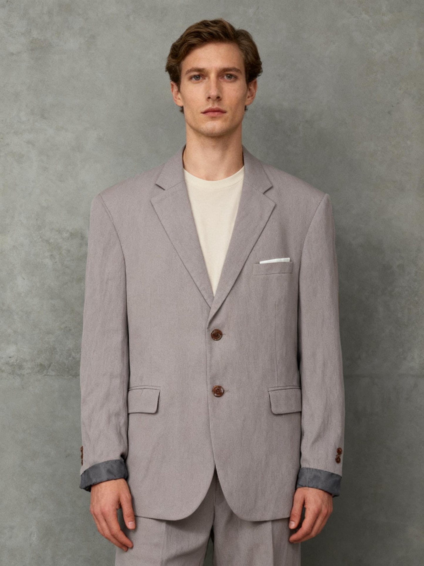 Men’s Gray Heavy Wool Suit Jacket And Pants size m