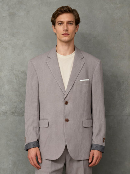 Men’s Gray Heavy Wool Suit Jacket And Pants size m