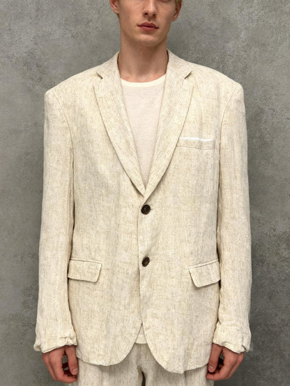 Men’s off-white Heavy Wool Suit Jacket And Pants size L