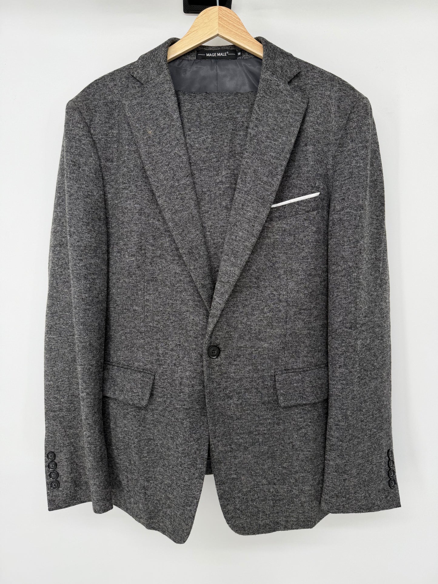 Men’s Gray Thick Formal Jacket And Pants size M
