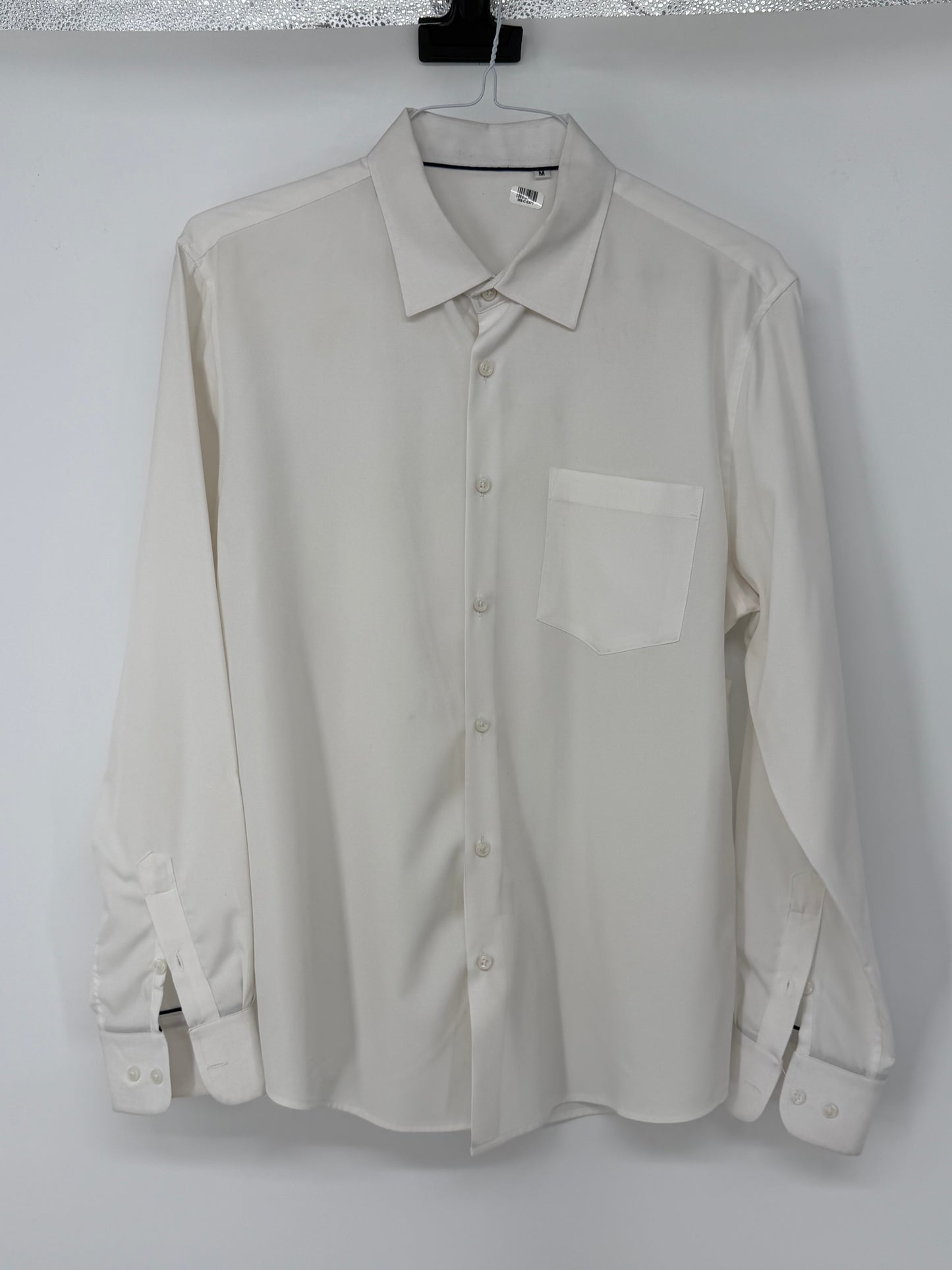 Men’s White Button-Up Casual Shirt Size M