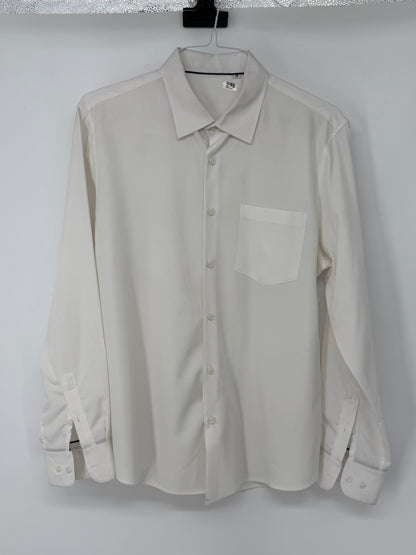 Men’s White Button-Up Casual Shirt Size M