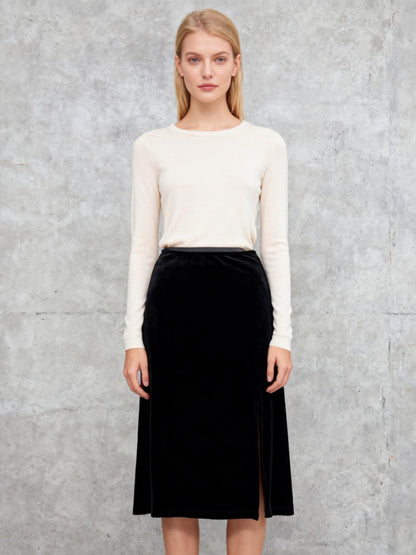 HAVE Black Velvet Skirt – Size S