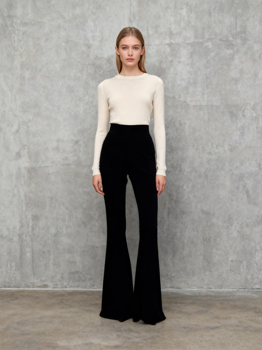 Women's Black Wide-Leg Yoga Pants