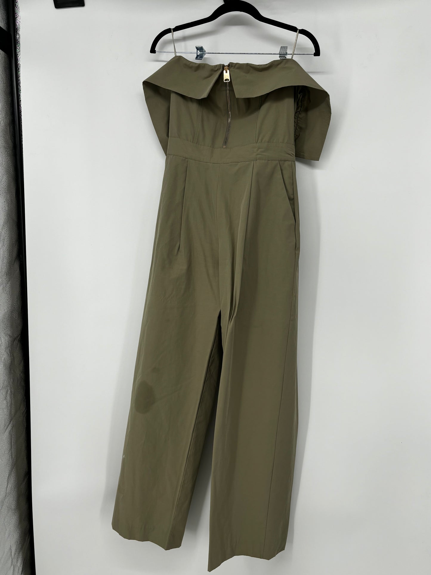 ZARA Women's Dark Green Strapless Jumpsuit – Size S