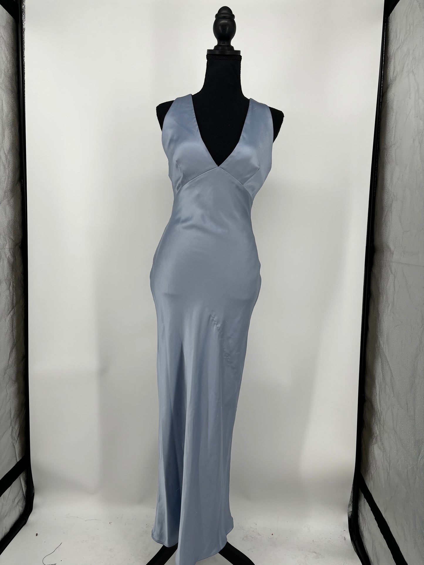 ZARA Women's Blue Silk Cami Maxi Dress – Size S