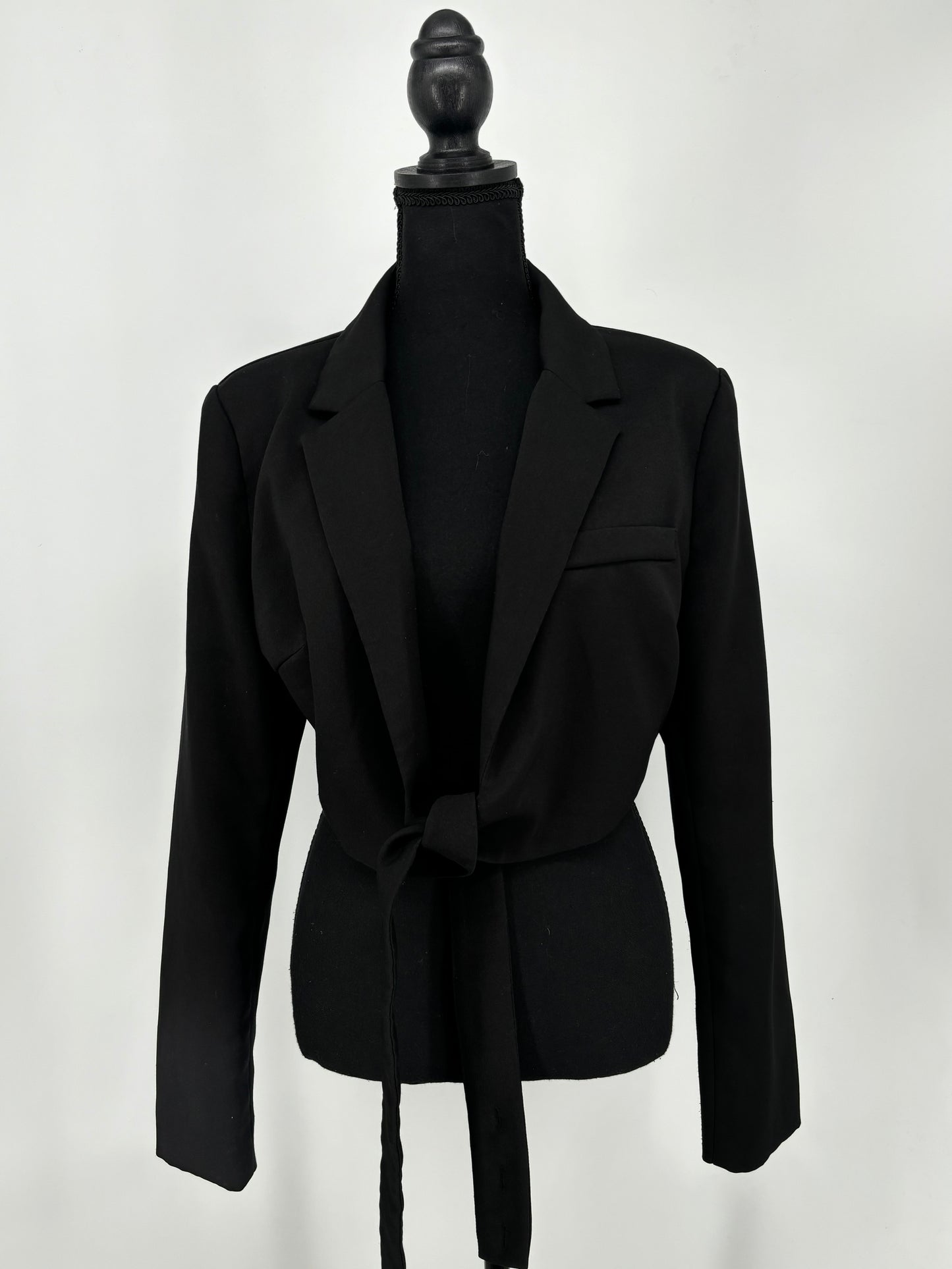 Women's Black Tie-Waist Blazer – Size S