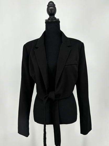 Women's Black Tie-Waist Blazer – Size S