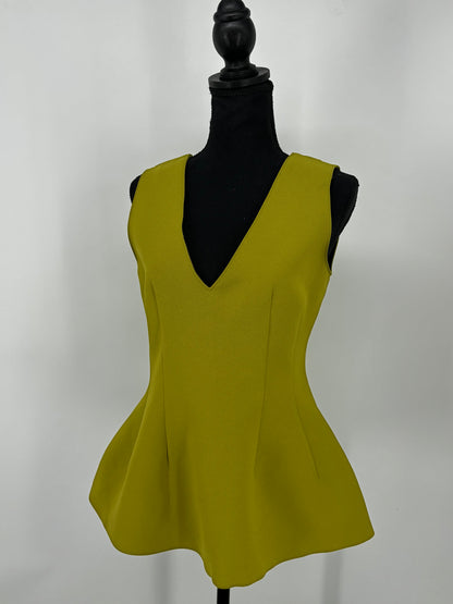 ZARA Women's Yellow-Green Sleeveless Dress – Size S