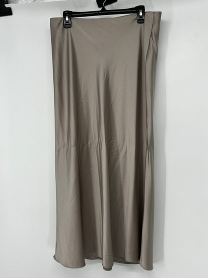 ZARA Women's Gray Silk Midi Skirt – Size L