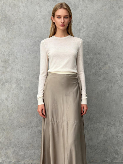 ZARA Women's Gray Silk Midi Skirt – Size L