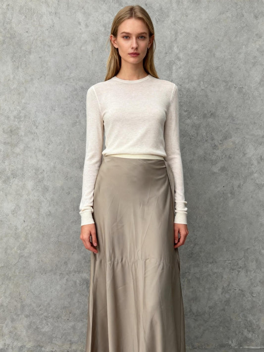 ZARA Women's Gray Silk Midi Skirt – Size L