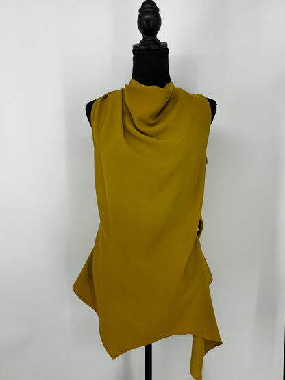 ZARA Women's Yellow-Green Sleeveless Designer Top – Size S