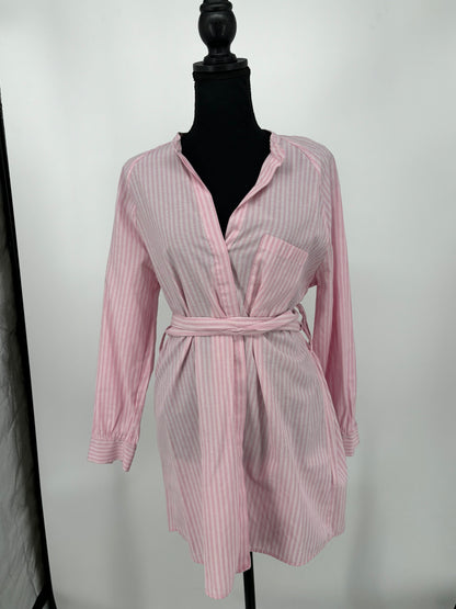 Women's Pink Striped Shirt Dress – Size S